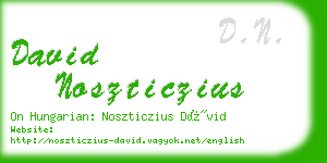 david noszticzius business card